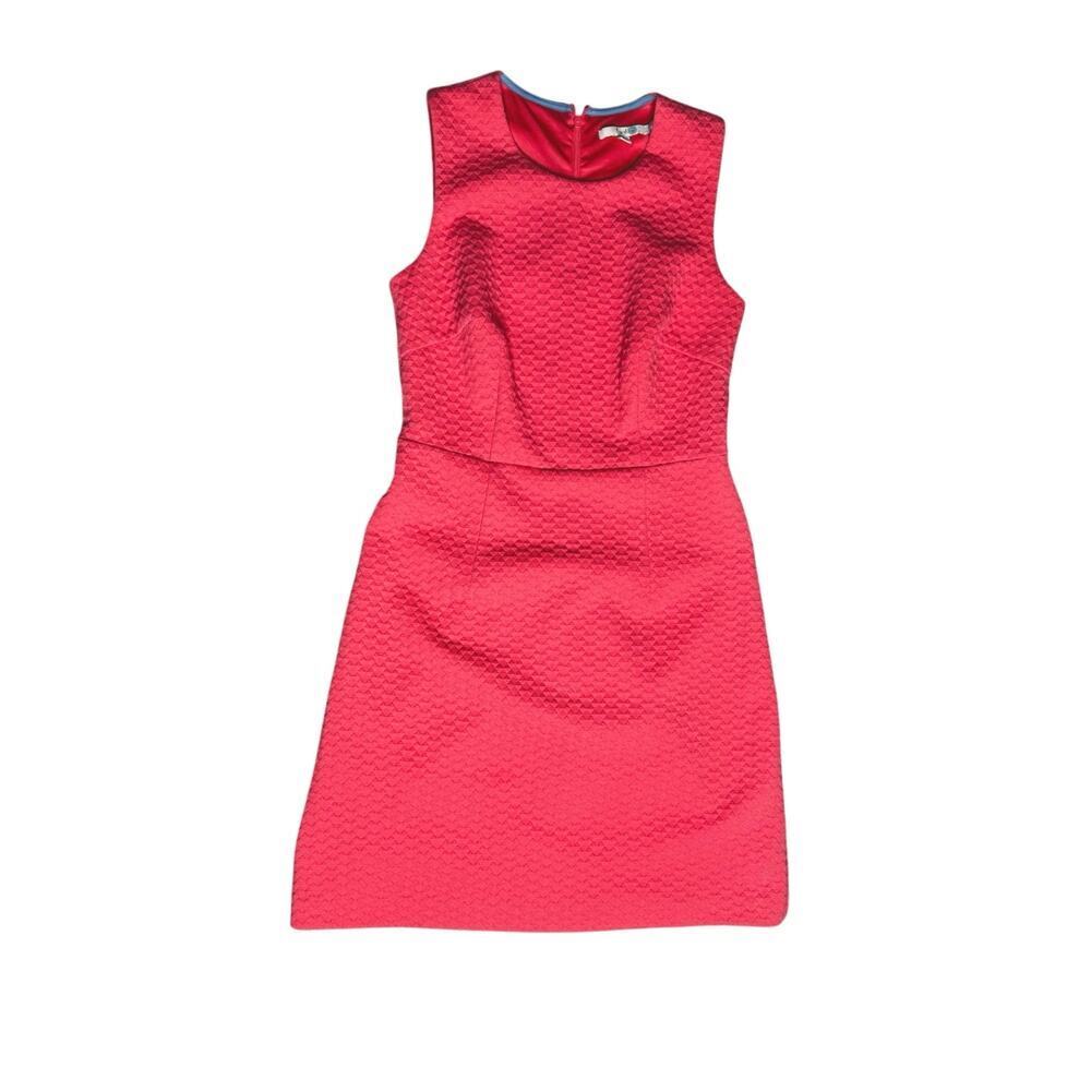 Boden Womens Sheath Dress US 8R Pink Textured Sleeveless Zip Back
